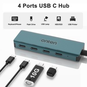 Onten 10Gbps USB-C  to USB 3.2 Gen2 4 in 1 Multi-function HUB Docking Station UC620